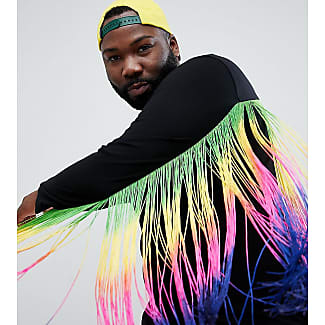 product-asos-design-festival-plus-longline-long-sleeve-t-shirt-with-extreme-rainbow-fringe-back-black-209264120